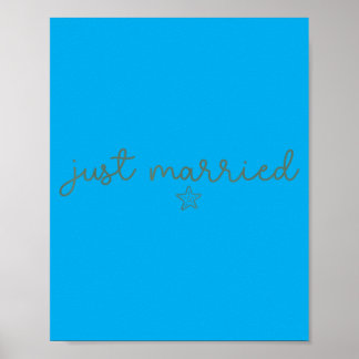 Married Coquette Starfish Beach Bride Groom Poster