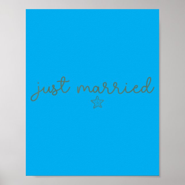Married Coquette Starfish Beach Bride Groom Poster (Front)