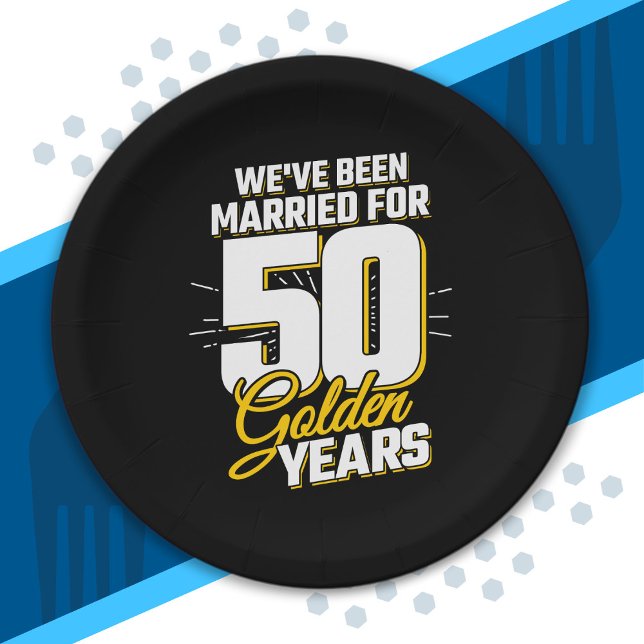 Married Couple 50 Years 50th Wedding Anniversary Paper Plate (Creator Uploaded)