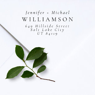 Married Couple Elegant Minimalist Return Address Rubber Stamp