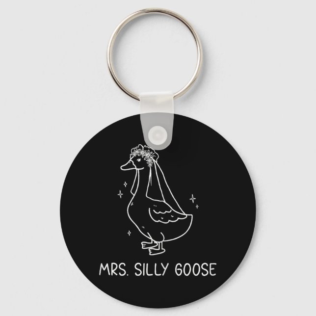Married Couple Matching Mrs. Goose Newlywed  Key Ring (Front)