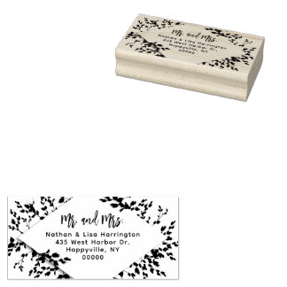 Married Couple Mr. and Mrs. Vines Return Address Rubber Stamp