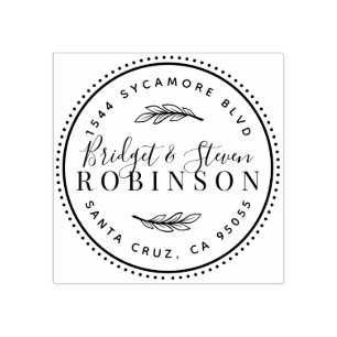 Married Couple   Rustic Script Return Address Rubber Stamp