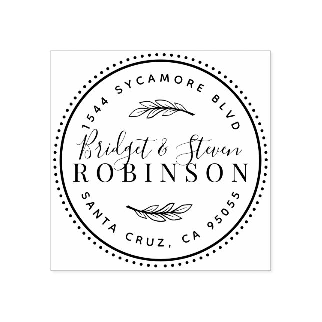 Married Couple | Rustic Script Return Address Rubber Stamp (Imprint)