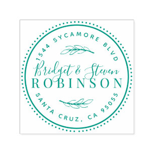 Married Couple   Rustic Script Return Address Self-inking Stamp