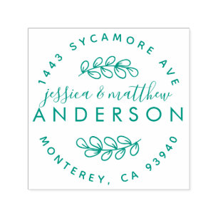 Married Couple Sweet Rustic Script Return Address Self-inking Stamp