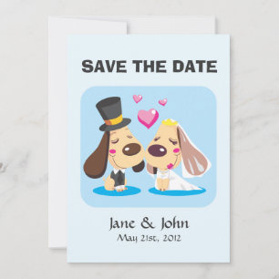 Married Dog Couple Save The Date