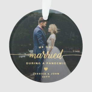 Married During A Pandemic 2 Photo Acrylic Ornament