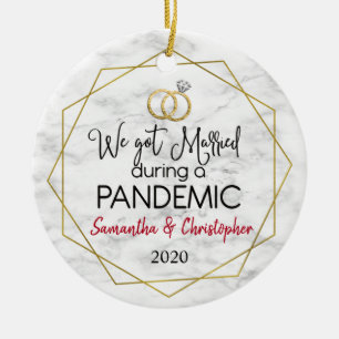 Married During A Pandemic Christmas Together Ceramic Tree Decoration
