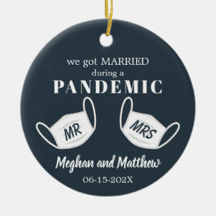 Married during a Pandemic with photo Ceramic Tree Decoration