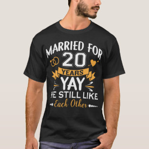 Married For 20 Years 20th Wedding Anniversary T-Shirt