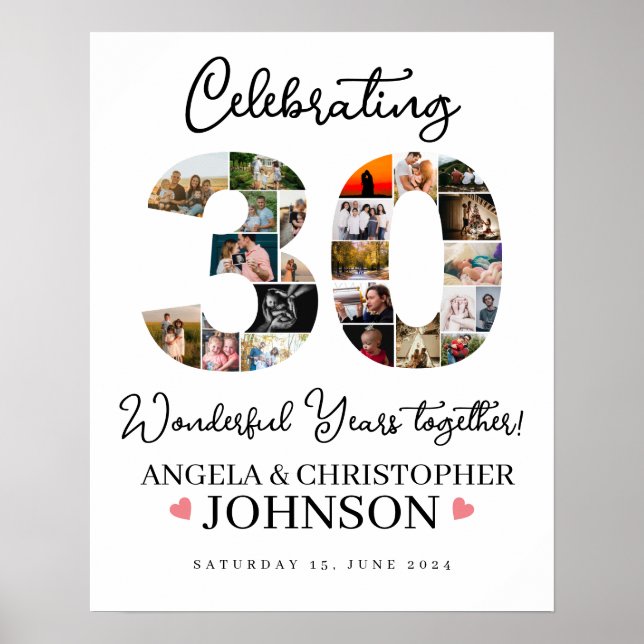 married for 30 years Wedding Anniversary Poster (Front)