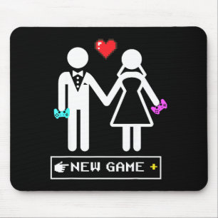 Married Gamer Couple New Game Graphic Art Mouse Mat