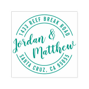 Married Hand Lettering Script Return Address Self-inking Stamp