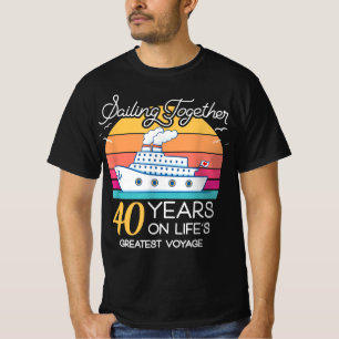 Married in 40 Years Wedding Anniversary Cruise-Rec T-Shirt