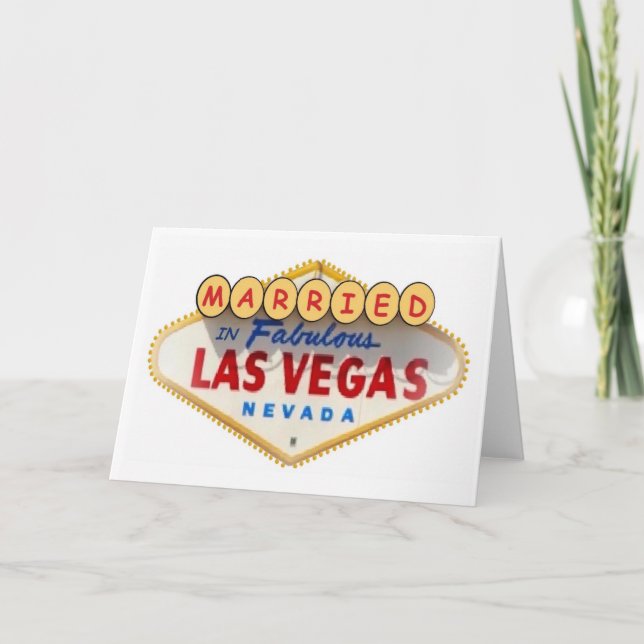 Married In Fabulous Las Vegas Announcement Card! (Front)