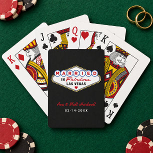Married in Fabulous Las Vegas Black Playing Cards