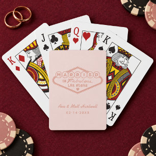 Married in Fabulous Las Vegas Blush Rose Gold Playing Cards
