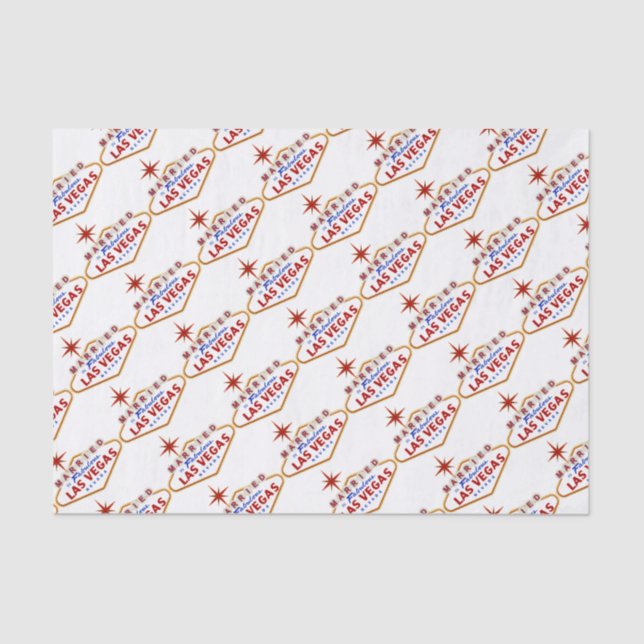 Married in Fabulous Las Vegas, Nevada neon sign Tissue Paper (Front)