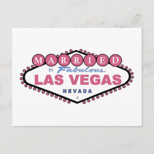 MARRIED In Fabulous Las Vegas PINK Postcard (Front)
