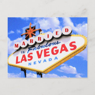 MARRIED In Fabulous Las Vegas Postcard