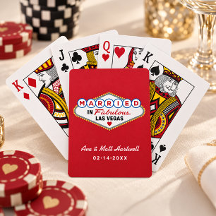 Married in Fabulous Las Vegas Red Playing Cards