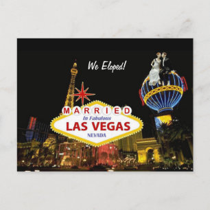 Married In Fabulous Las Vegas We Eloped! Postcard