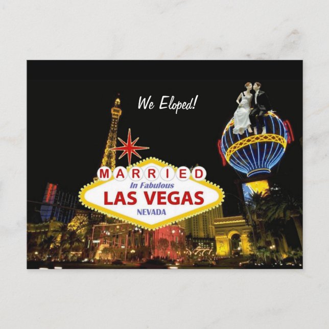 Married In Fabulous Las Vegas We Eloped! Postcard (Front)