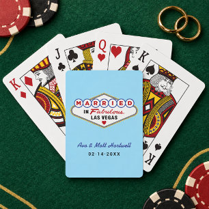 Married in Fabulous Las Vegas Wedding Monogram Playing Cards