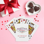 Married in Fabulous Las Vegas White Playing Cards<br><div class="desc">Clean white showcases the iconic colourful Married In Fabulous Las Vegas sign on these personalised wedding monogram playing cards. Couple names in red script and wedding date sit below the classic sign design. All text is fully editable with your details. A crisp and versatile wedding favour that works for any...</div>