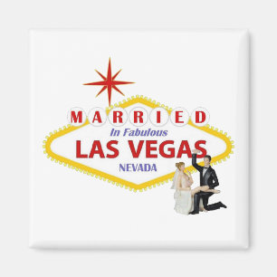 MARRIED In Fabulous Las Vegas with Bride & Groom M Magnet
