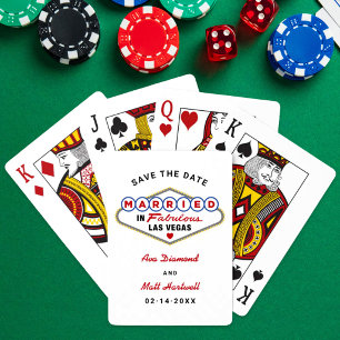 Married in Fabulous Vegas Wedding Save the Date Playing Cards