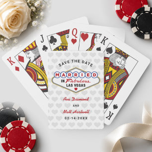 Married in Fabulous Vegas Wedding Save the Date Playing Cards
