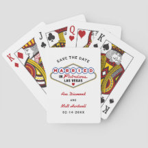 Married in Fabulous Vegas Wedding Save the Date Playing Cards