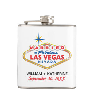 MARRIED IN LAS VEGAS Flask Bridal Party Gift