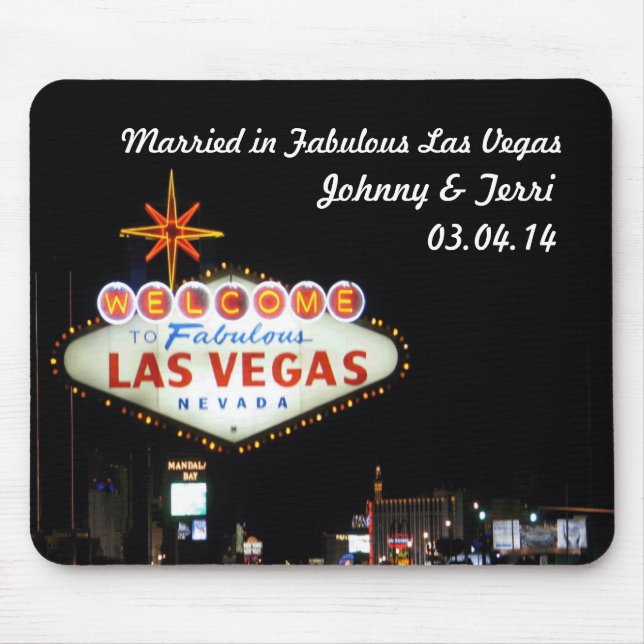 Married in Las Vegas Personalised Mousepad! Mouse Mat (Front)