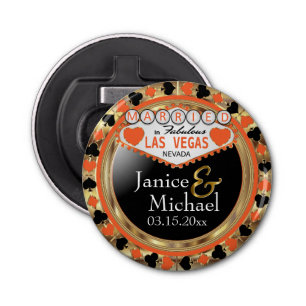 Married in Las Vegas Style - Orange Bottle Opener