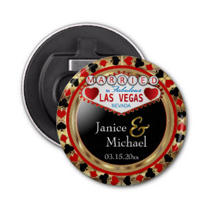 Married in Las Vegas Style - Red Bottle Opener