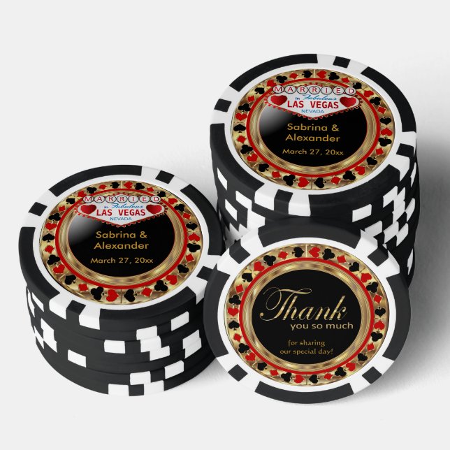 Married in Las Vegas - Thank You Poker Chips (Stack)