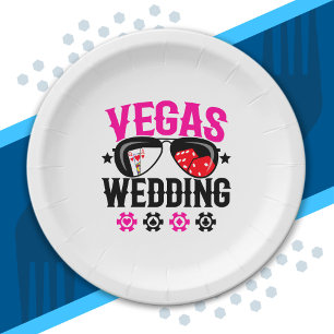 Married in Las Vegas - Vegas Wedding Party Paper Plate