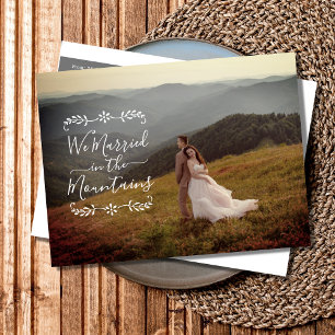 Married in the Mountains Photo Wedding Announcement Postcard