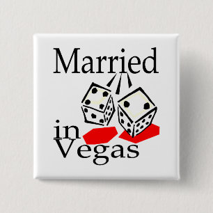 Married In Vegas (Dice) 15 Cm Square Badge