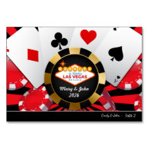 Married in Vegas Table Card