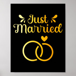 Married Just Wedding Marriage Groom Bride Husband  Poster
