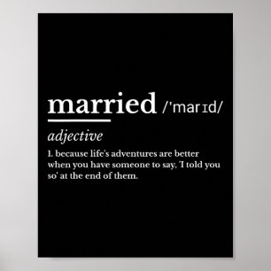 Married Life Funny Definition Joke Humor Marriage  Poster