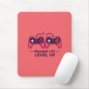 Married Life Level Up Gaming Art Mouse Mat