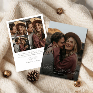 Married Little Christmas Elegant Photo Collage Holiday Card