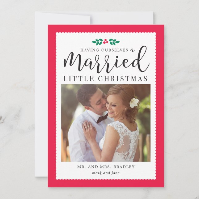 Married Little Christmas Newlyweds Holiday Card (Front)