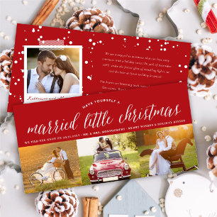 Married Little First Christmas Multi Photo Wedding Holiday Card