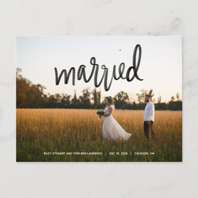 Married Marriage Announcement Postcard (Front)